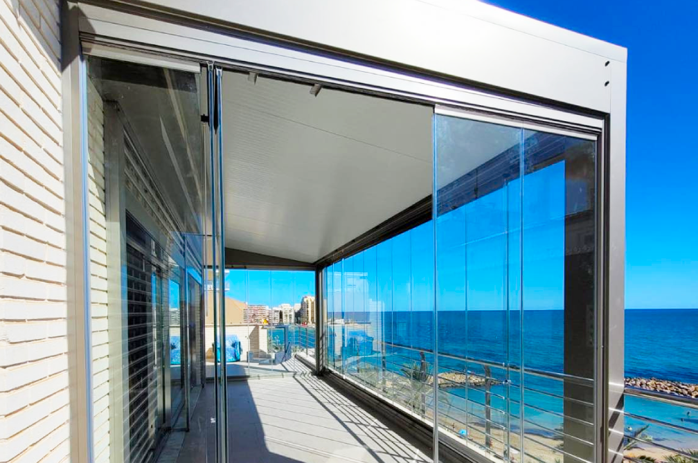 Photo of conservatory installed overlooking ocean view.
